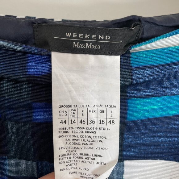 Max Mara Weekend Mini Skirt – Blue Pattern, Size US 14 - Picture 3 of 4